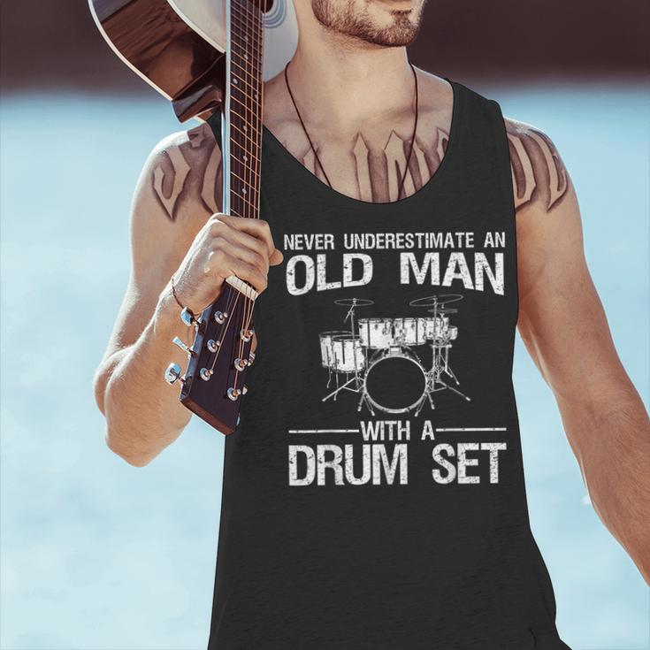 Cool Drummer Art Men Dad Drum Set Player Drum Kit Musician Men Tank Top