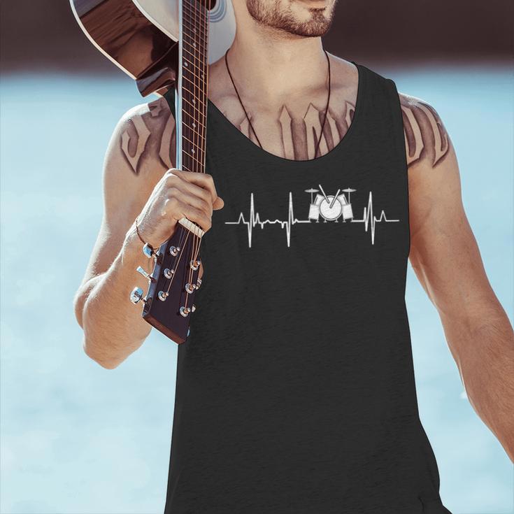 Drum Kit Cardiogram Drum Musician ECG Men Tank Top
