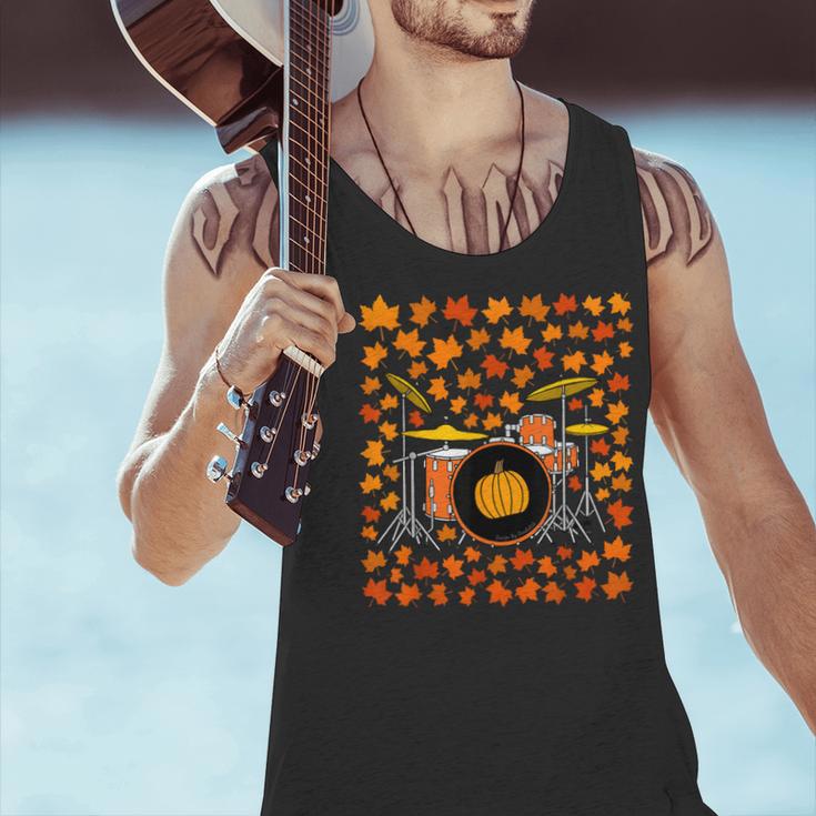 Drum Kit With Leaves Fall Drummer Autumn Musician Men Tank Top Drum Kit With Leaves Fall Drummer Autumn Musician Men Tank Top