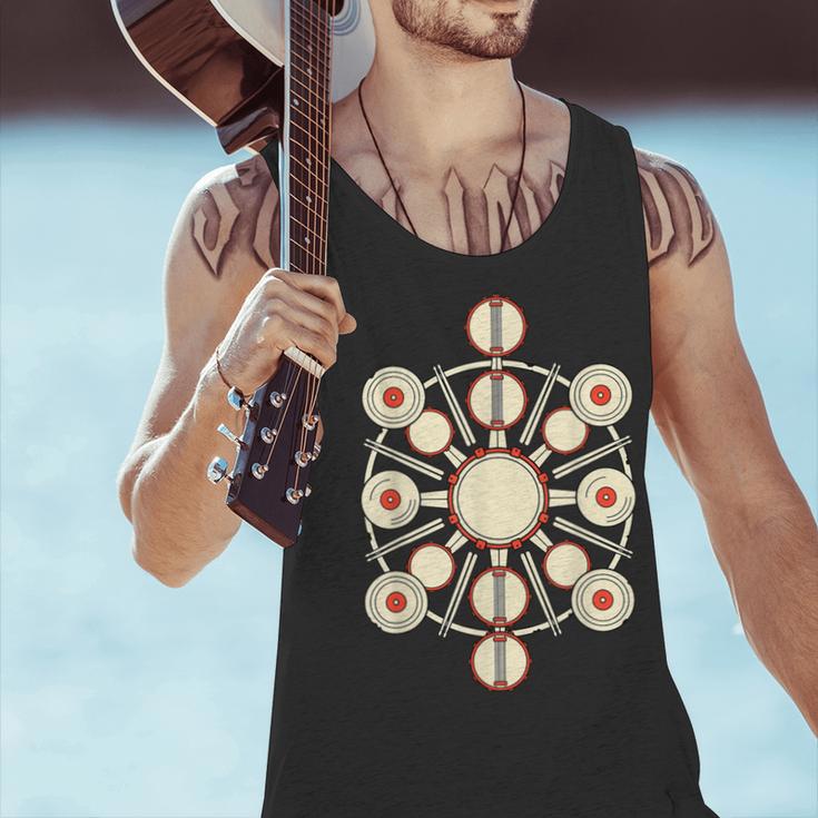 Drummer Drum Kit Mandala Percussionist Music Lover Men Tank Top Drummer Drum Kit Mandala Percussionist Music Lover Men Tank Top