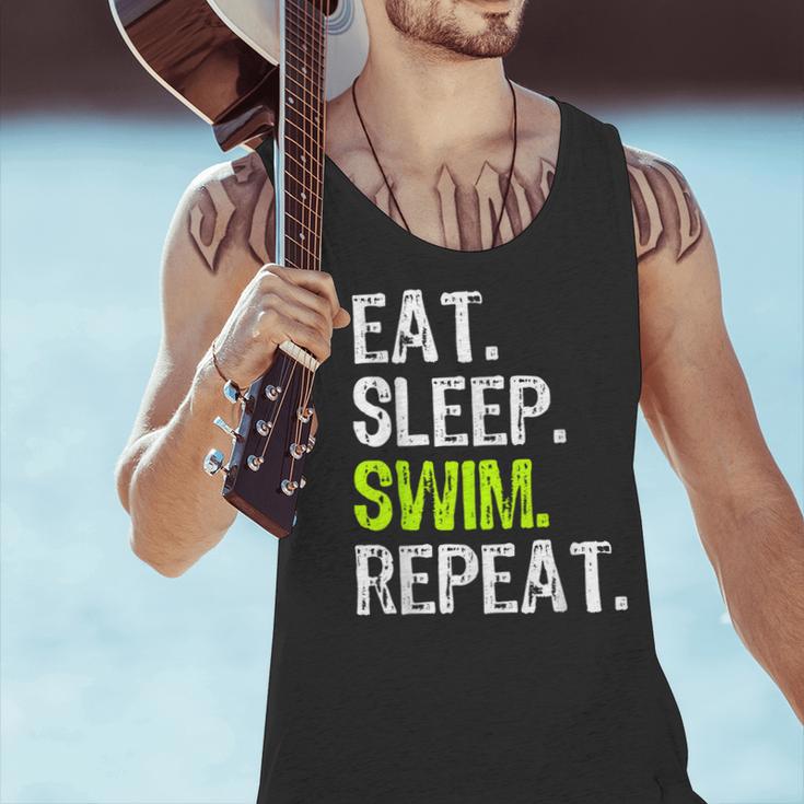 Eat Sleep Swim Repeat Swimming Swimmer Cool Men Tank Top