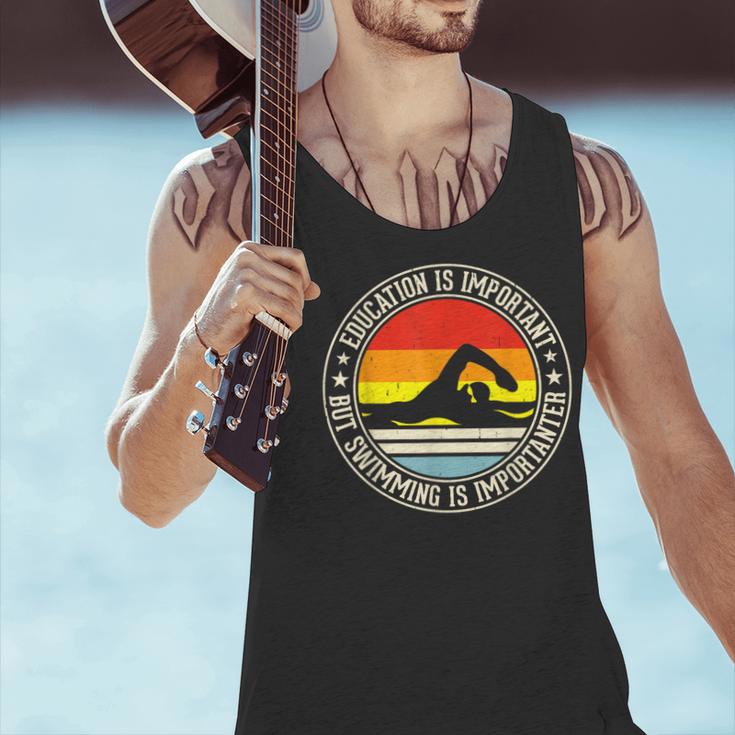 Education Is Important But Swimming Is Importanter Men Tank Top