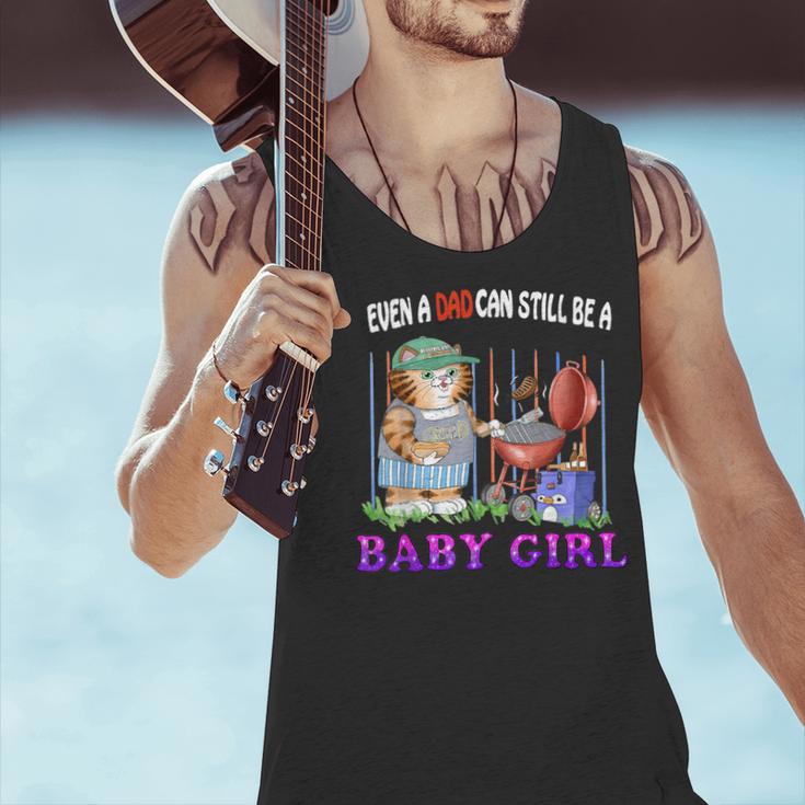 Even A Dad Can Still Be A Baby Girl BBQ Dad Cat Grilling Men Tank Top