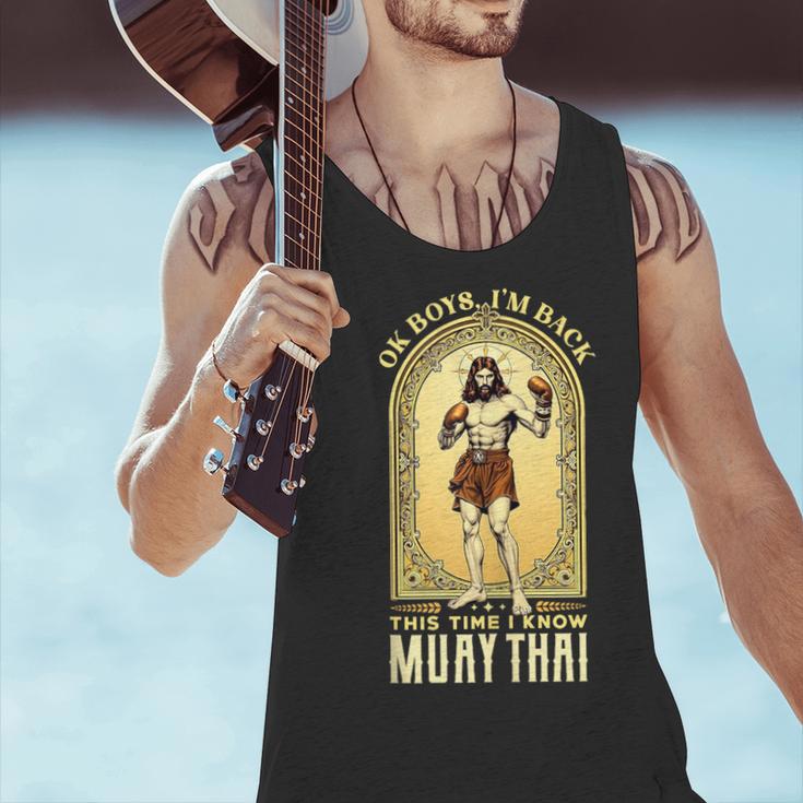 Jesus Knows Muay Thai Boxing Kickboxing MMA Men Tank Top