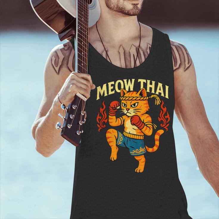 Meow Thai Muay Thai Cat Fighter Pun Dad Joke Men Tank Top