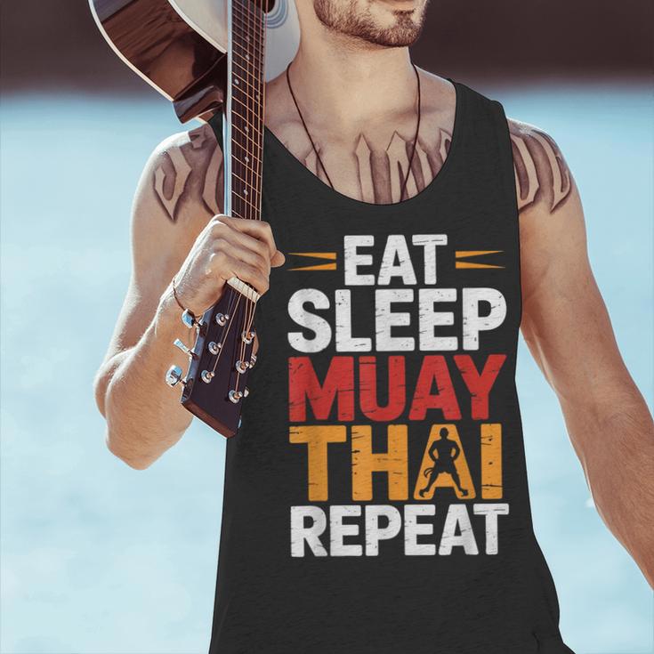 Muay Thai Fighter Eat Sleep Repeat Lifestyle Training Men Tank Top