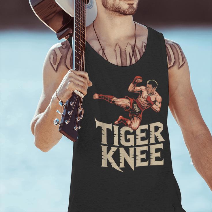 Muay Thai Fighter Tiger Knee Vintage Distressed Badge Men Tank Top