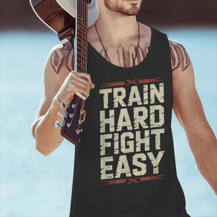Muay Thai Fighter Train Hard Fight Easy Training Motivation Men Tank Top