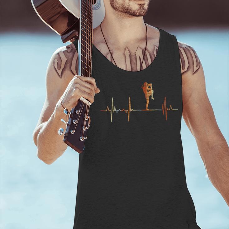 Muay Thai Heartbeat Vintage ECG Cardiogram Retro Men Tank Top