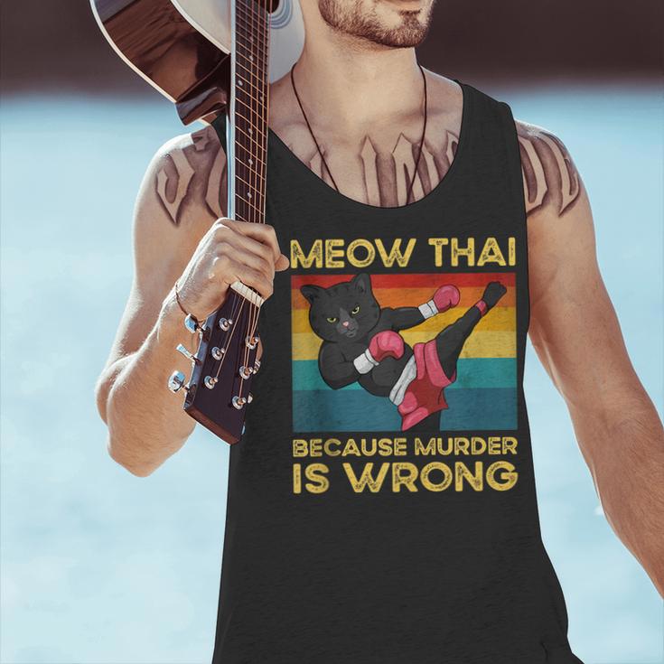 Muay Thai Because Murder Is Wrong Cat Meow Thai Men Tank Top Muay Thai Because Murder Is Wrong Cat Meow Thai Men Tank Top