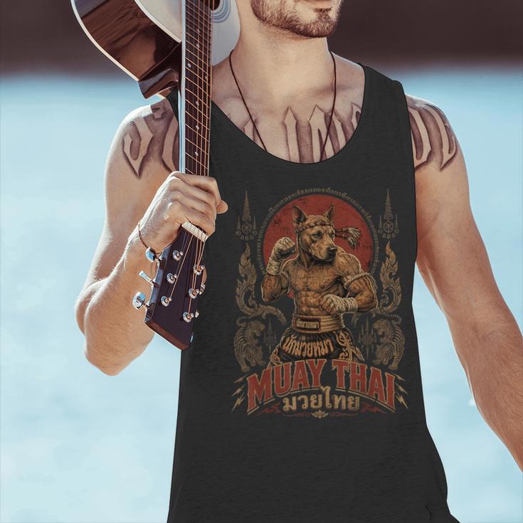 Muay Thai Roots Vintage Thai Boxing Fighter Thailand Dog Men Tank Top