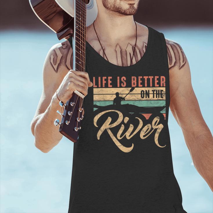 Rowing Canoe Kajak Life Is Better On The River Men Tank Top