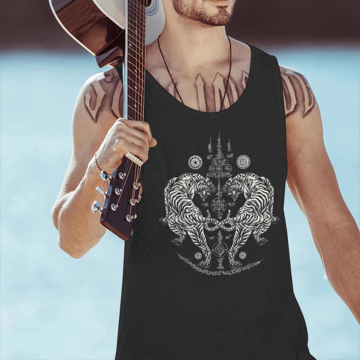 Sak Yant Thai Tattoo Twin Tiger For Muay Thai Fighter Boxing Men Tank Top Sak Yant Thai Tattoo Twin Tiger For Muay Thai Fighter Boxing Men Tank Top