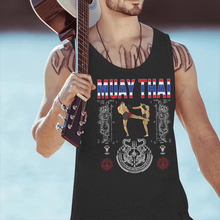 Sawadee Thai Traditional Sak Yant Thai Twin Tiger Muay Thai Men Tank Top