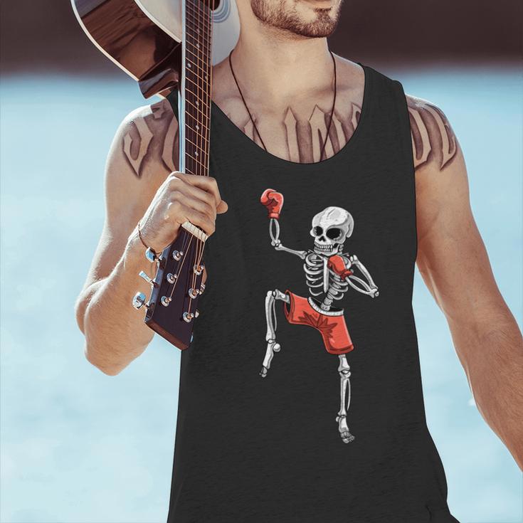 Skeleton Muay Thai Halloween Kickboxing MMA Fighter Costume Men Tank Top