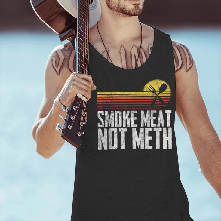 Smoke Meat Not Meth Grilled BBQ Dad Brisket Grilling Men Tank Top
