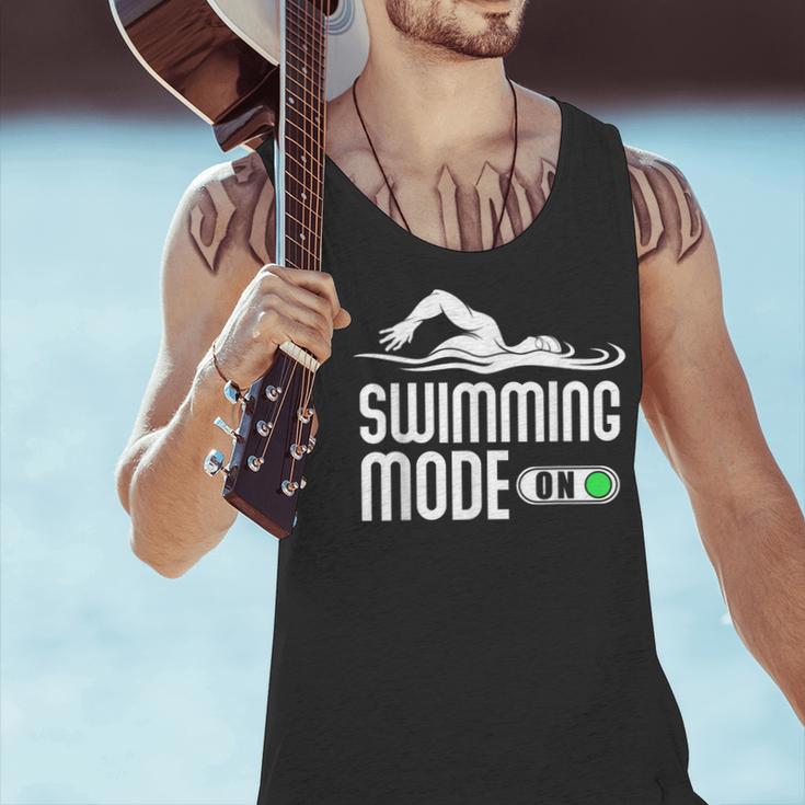 Swim Slogan Funny Swimming Mode On Swim Men Tank Top