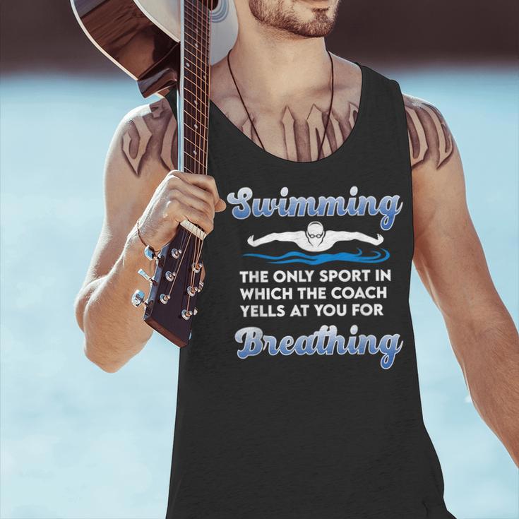Swim Team Swimming Coach Quote Swim Breathing Joke Men Tank Top Swim Team Swimming Coach Quote Swim Breathing Joke Men Tank Top