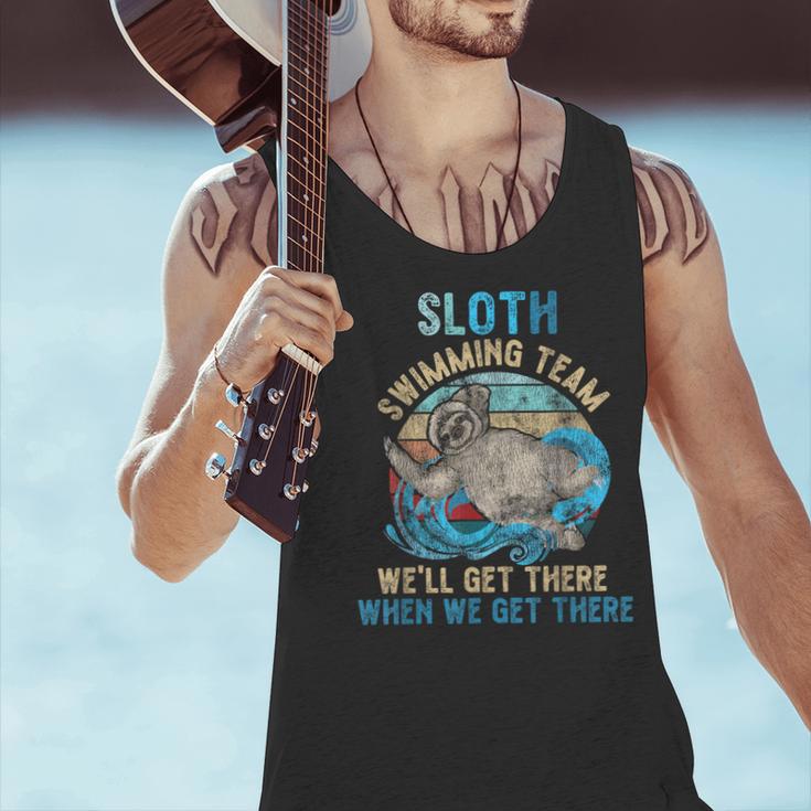 Swimmer Swim Sloth Swimming Team Retro Men Tank Top Swimmer Swim Sloth Swimming Team Retro Men Tank Top