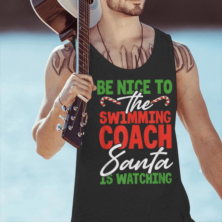 Swimming Coach Christmas Xmas Swimming Santa Men Tank Top