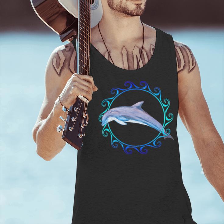 Swimming Dolphin Maori Sun Tribal Waves 2-Sided Men Tank Top