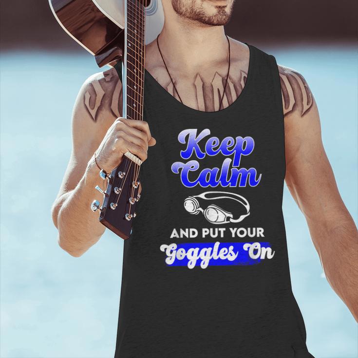 Swimming Goggles Saying Swim Team Gear Men Tank Top