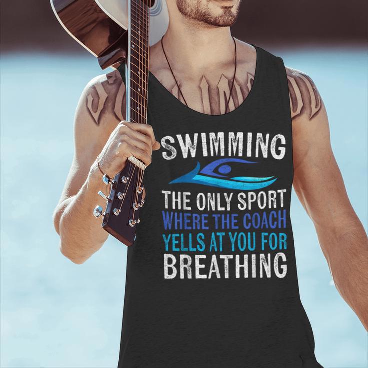 Swimming Only Sport Where The Coach Swimmer Swim Team Men Tank Top Swimming Only Sport Where The Coach Swimmer Swim Team Men Tank Top