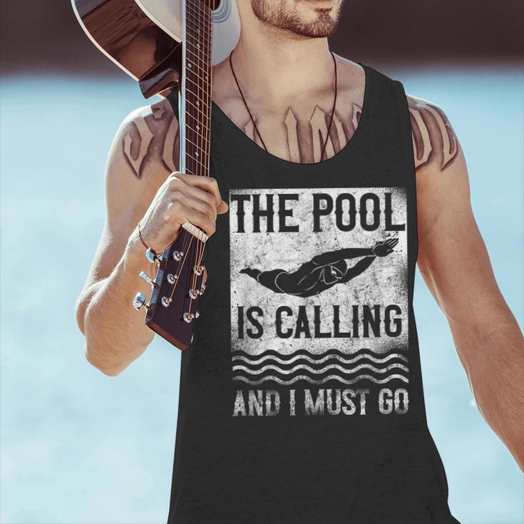 Swimming Swimmer Swim The Pool Is Calling Vintage Men Tank Top Swimming Swimmer Swim The Pool Is Calling Vintage Men Tank Top