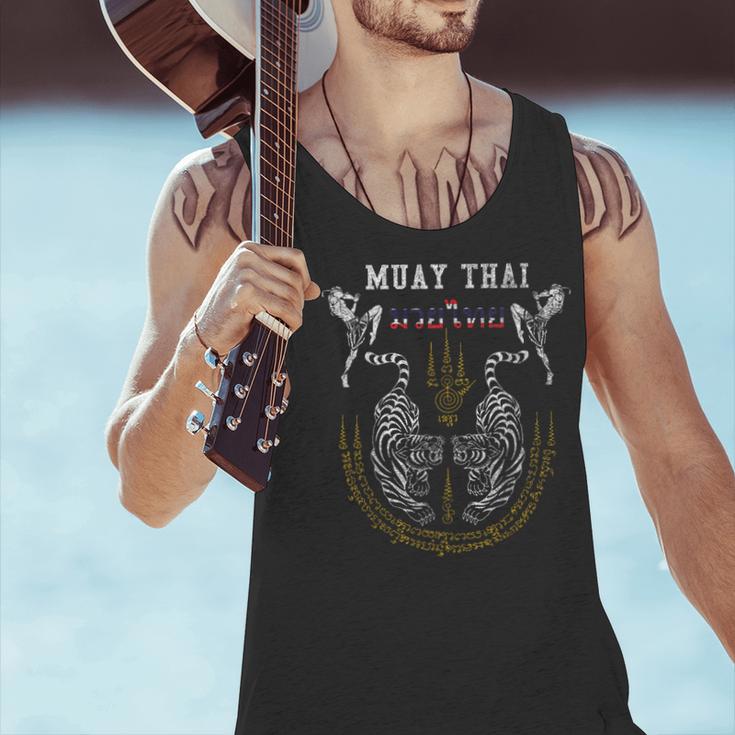 Twin Tiger Sak Yant Muay Thai Fighter Tee Martial Art Men Tank Top