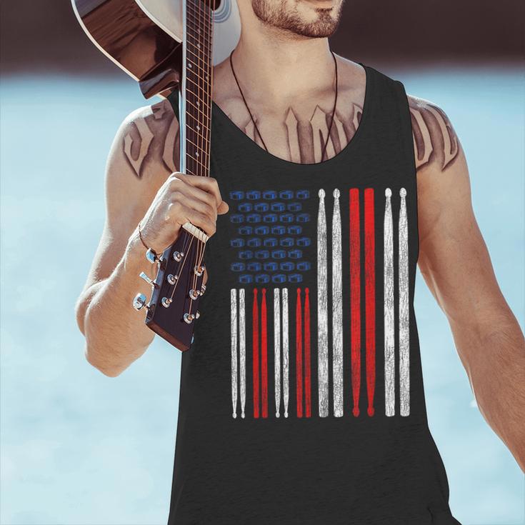USA Flag Drumsticks Drum Kit Men Tank Top USA Flag Drumsticks Drum Kit Men Tank Top