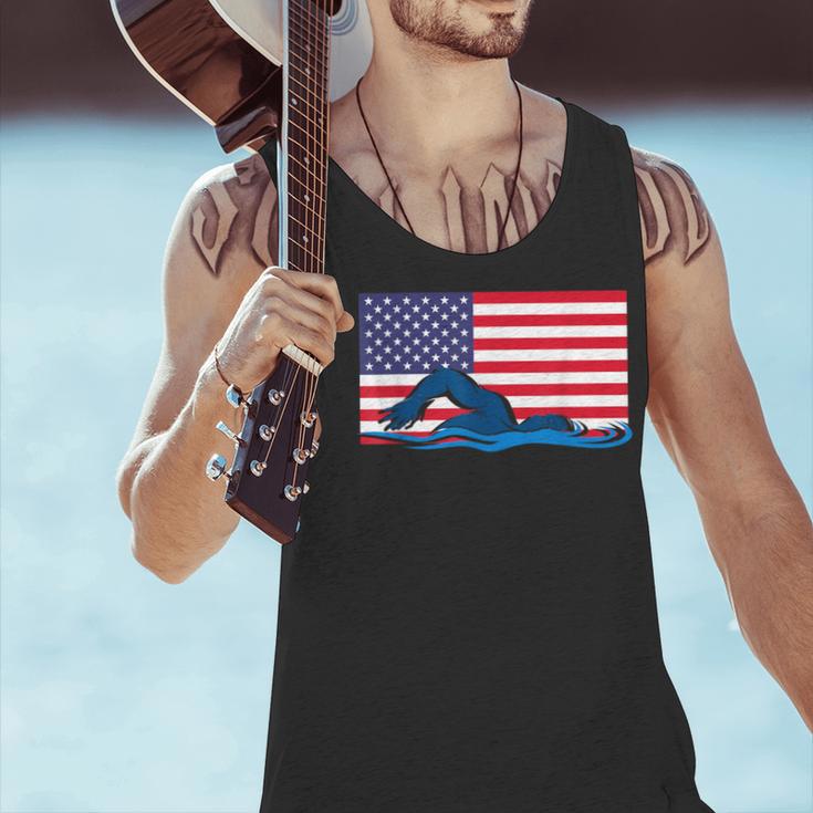 USA Flag Swimmer Swimming Sport Athlete Swim Swimming Men Tank Top USA Flag Swimmer Swimming Sport Athlete Swim Swimming Men Tank Top