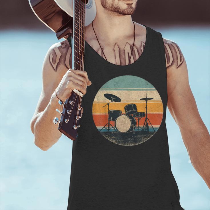 Vintage Drum Kit Silhouette Retro Music Men Tank Top Vintage Drum Kit Silhouette Retro Music Men Tank Top