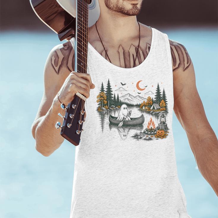 Canoe Ghost Camping Ghost Lake Halloween Spooky Fall Camping Men Tank Top Canoe Ghost Camping Ghost Lake Halloween Spooky Fall Camping Men Tank Top