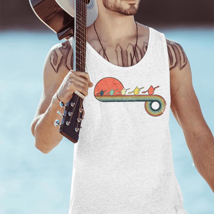 Canoe Retro Vintage Sunset Rainbow Raglan Baseball Tee Men Tank Top