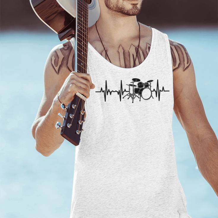 Drum Kit Pulse Line Rock Artist Drum Set Men Tank Top