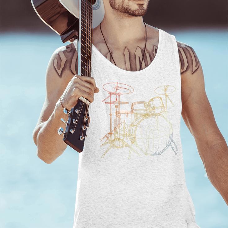 Drum Kit Vintage Look Music Concert Sweatshirt Men Tank Top Drum Kit Vintage Look Music Concert Sweatshirt Men Tank Top