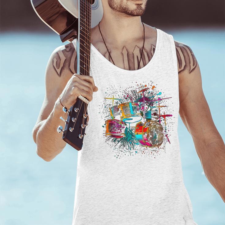 Drums Pop Art Drummer Drum Kit Men Tank Top Drums Pop Art Drummer Drum Kit Men Tank Top