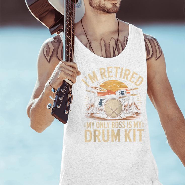 I'm Retired My Only Boss Is My Drum Kit Drums Drummer Raglan Baseball Tee Men Tank Top I'm Retired My Only Boss Is My Drum Kit Drums Drummer Raglan Baseball Tee Men Tank Top