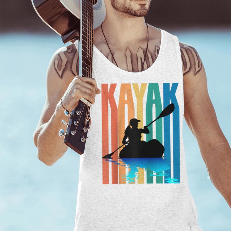 Kayaking Kayak Retro Art Canoe Raglan Baseball Tee Men Tank Top