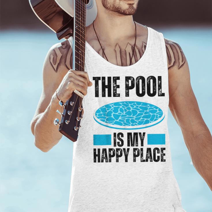 The Pool Is My Happy Place Swimming For Swimmer Men Tank Top