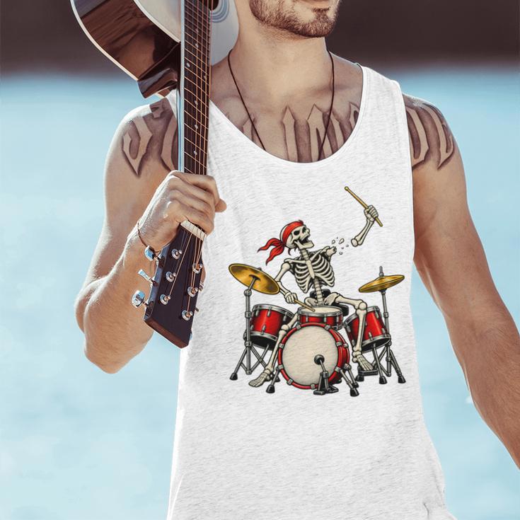 Skeleton Drummer Skull Drum Kit Halloween Men Tank Top