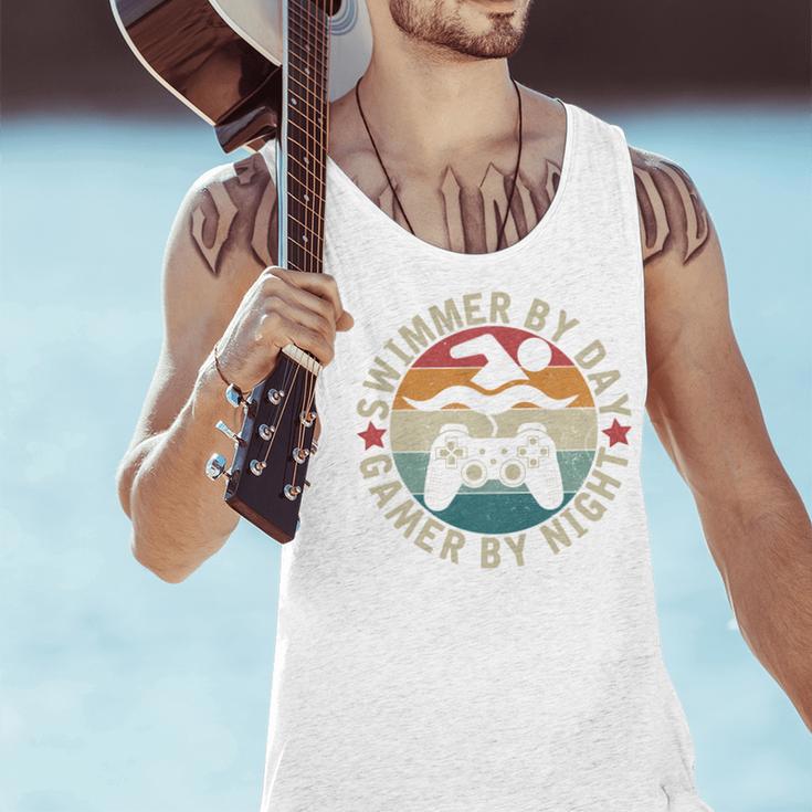 Swimmer By Day Gamer By Night Swimming Swim Gaming Men Tank Top