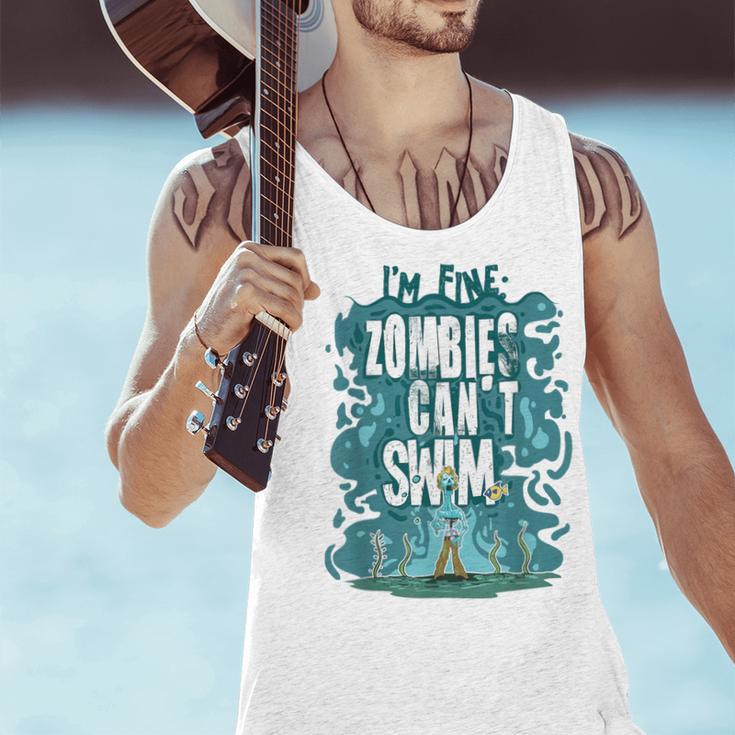 Swimming Quote Zombies Can't Swim For Swimmer Men Tank Top Swimming Quote Zombies Can't Swim For Swimmer Men Tank Top
