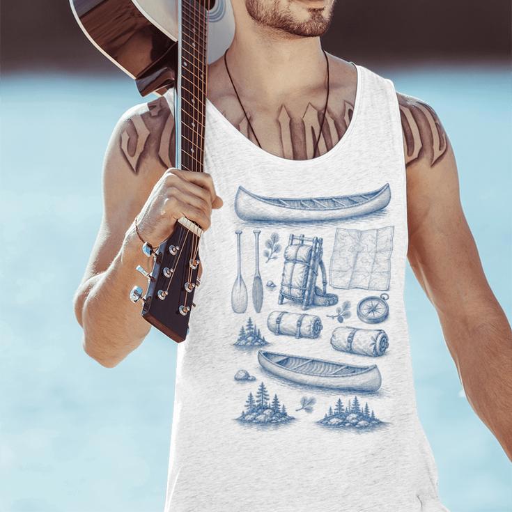 Women's Canoe Wilderness Gear Vintage Chart Collection Illustration Men Tank Top