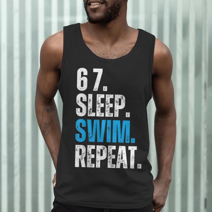 67 Sleep Swim Repeat Swimming Swimmer 67 Meme Men Tank Top