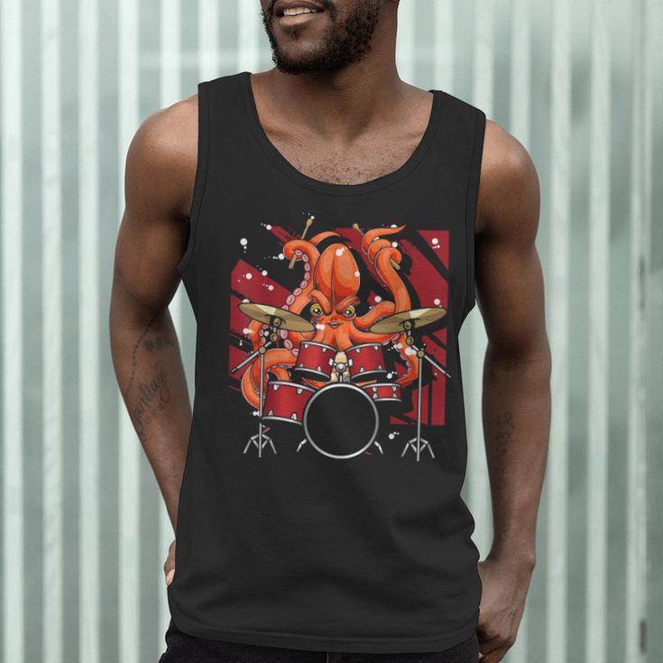 Animal Octopus Musician Drum Kit Octopus Drummer Men Tank Top Animal Octopus Musician Drum Kit Octopus Drummer Men Tank Top