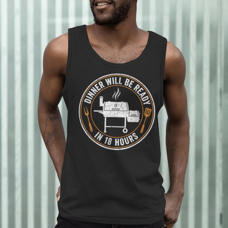 BBQ Dad Dinner Will Be Ready In 18 Hours Smoking Meat Men Tank Top