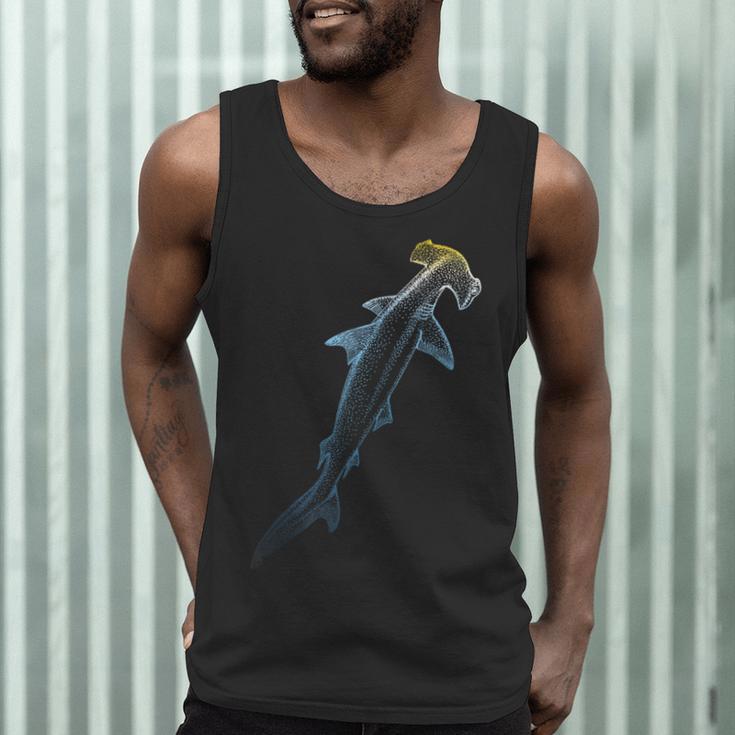 Beautiful Colors Swimming Hammerhead Shark Lovers Men Tank Top