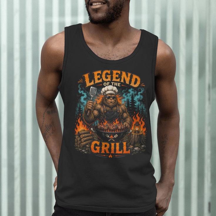 Bigfoot Legend Of The Grill BBQ Dad Father Day 2026 Men Tank Top