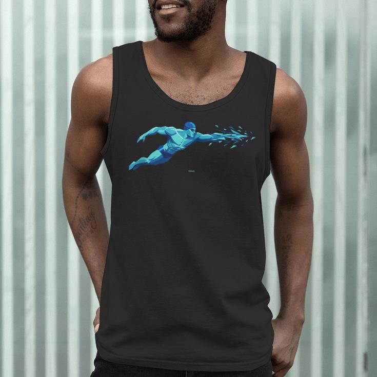 Blue Water Swimming In Freestyle Stroke Men Tank Top Blue Water Swimming In Freestyle Stroke Men Tank Top